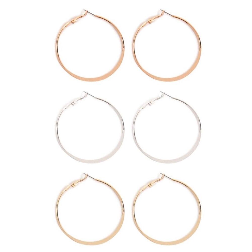 Forever 21  Hoop Earrings Set 3 Pairs
